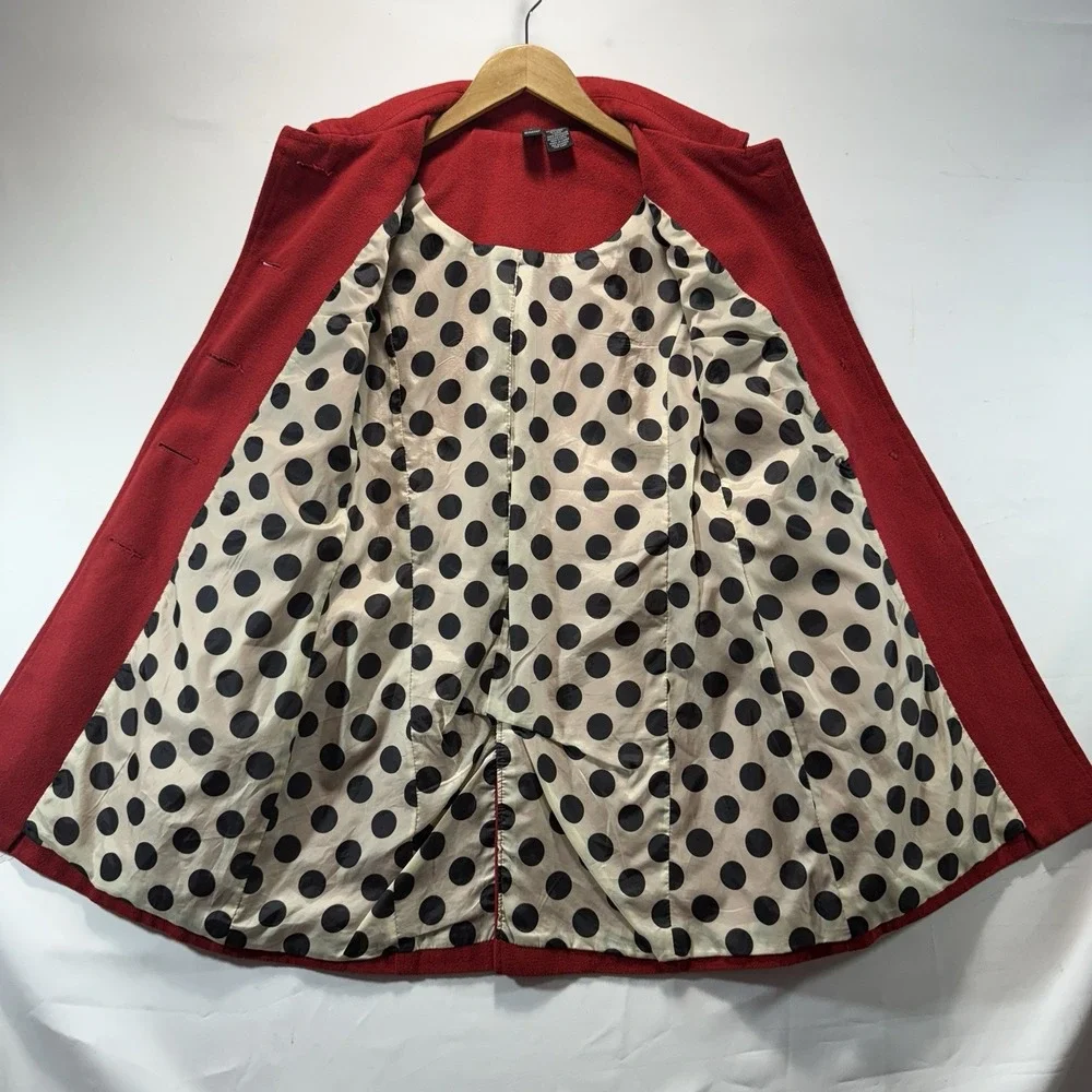 Windsor Red Wool Blend Lined Blazer Jacket Size S Classic - Picture 9 of 13